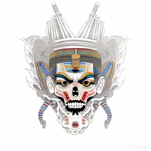 Egyptian zombie tattoo design idea