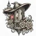 medievel dark tower tattoo design idea
