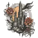 medievel dark tower tattoo design idea