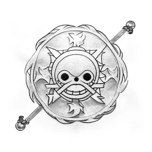 one piece flag anime tattoo design idea