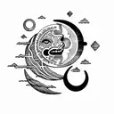 Sun and Moon tattoo design idea