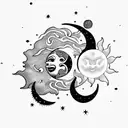 Sun and Moon tattoo design idea