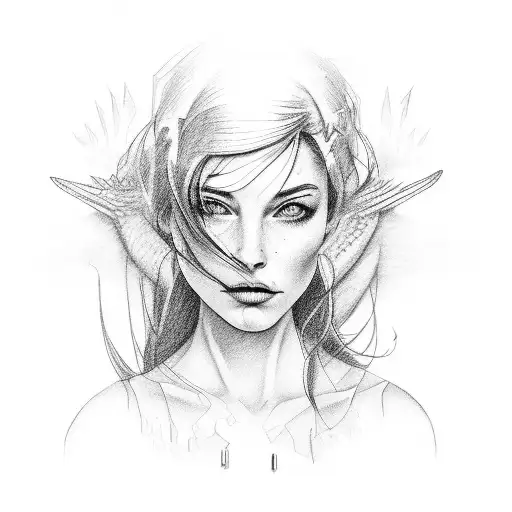 the character of Mary from Bruce Springsteen's song "Thunder Roqd" tattoo design idea