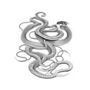snake that is half skeleton tattoo design idea