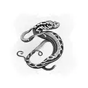 snake that is half skeleton tattoo design idea