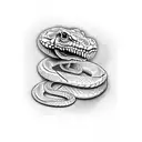 snake that is half skeleton tattoo design idea