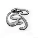 snake that is half skeleton tattoo design idea