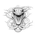 snake that is half skeleton tattoo design idea
