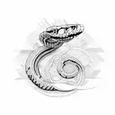snake that is half skeleton tattoo design idea