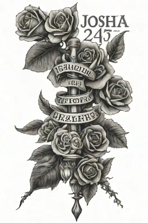 Scripture Joshua 24:15 tattoo design idea