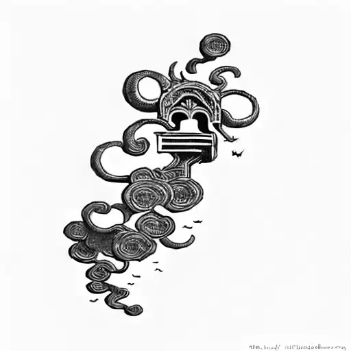 remove the building replace flowers with chinese style clouds tattoo design idea