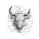 bull one half realistic one half polygon  tattoo design idea