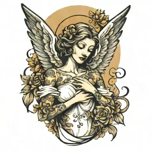 AN ANGEL SPEAKS IN A WHISPER tattoo design idea