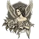 AN ANGEL SPEAKS IN A WHISPER tattoo design idea