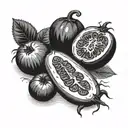 tomato kills cucumber tattoo design idea