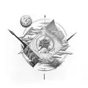 the four nature elements on the forearm  tattoo design idea