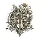 a tree made of musical instruments incorporated tattoo design idea