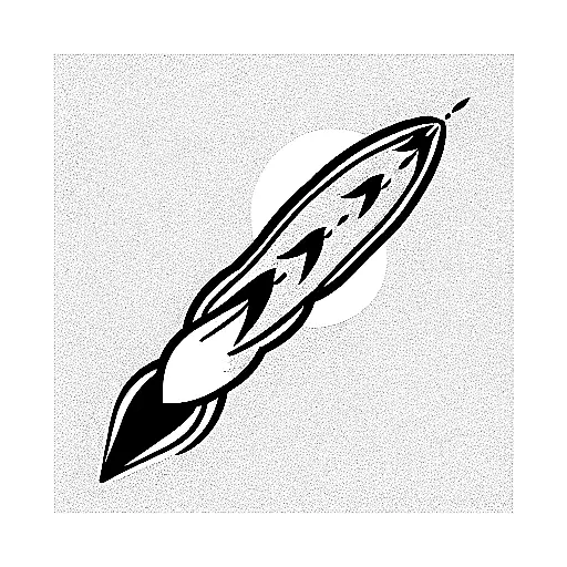 rocket ship towards moon tattoo design idea