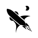 rocket ship towards moon tattoo design idea