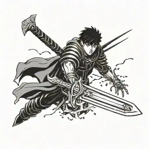 berserk anime guts sword tattoo design idea