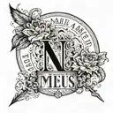 In Roman numerals, the date May 31, 2022, in a thin serif font, with the inscription “animus meus” placed inside the dig tattoo design idea