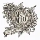 In Roman numerals, the date May 31, 2022, in a thin serif font, with the inscription “animus meus” placed inside the dig tattoo design idea