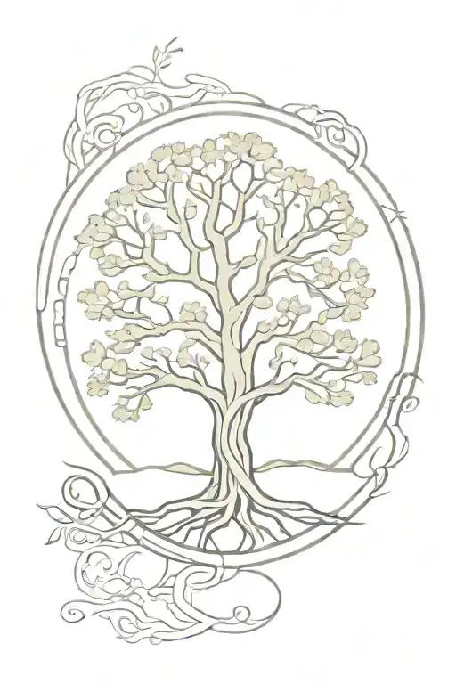 Yggdrasil world tree tattoo design idea
