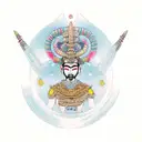 Anubi and RA in a cosmic battle tattoo design idea