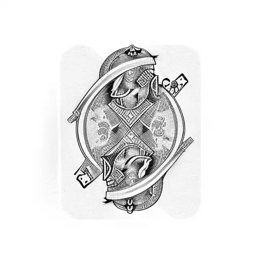 man holding playing cards tattoo design idea