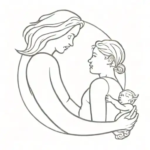 son mother tattoo design idea