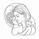 son mother tattoo design idea