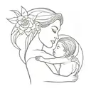 son mother tattoo design idea
