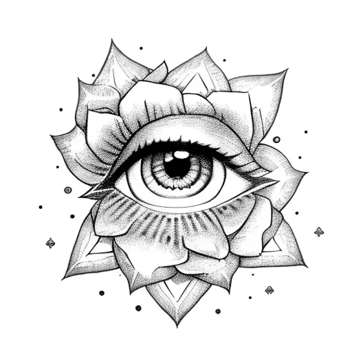 An eye sheikah from Zelda Tears Breath Of The Wild with serenity princess flowers  tattoo design idea