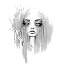 a weeping willow  tattoo design idea