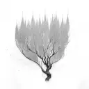 a weeping willow  tattoo design idea