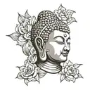 buddha face tattoo design idea
