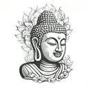 buddha face tattoo design idea