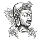 buddha face tattoo design idea