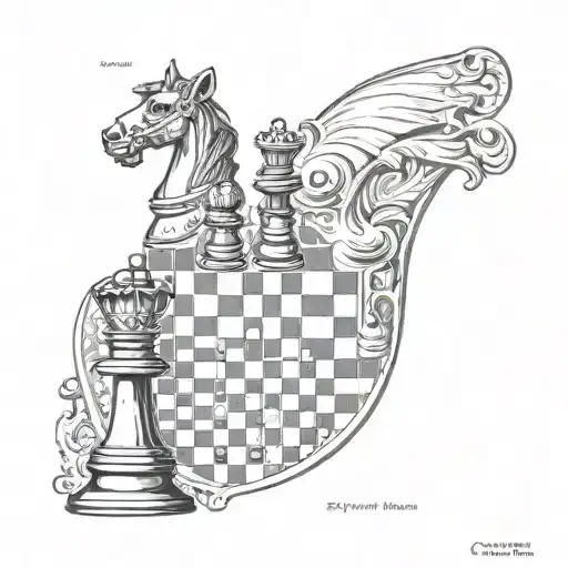 florida, north carolina, new hampshire, chess, chest and shoulder piece tattoo design idea