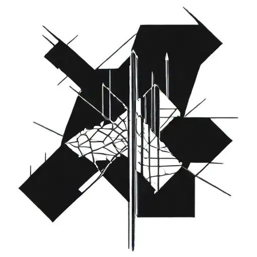 An abstract design of needles forming a geometric pattern, representing the client's love for needles and precision in their work tattoo design idea