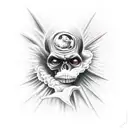 heaven and hell colliding  tattoo design idea