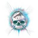 heaven and hell colliding  tattoo design idea