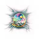 heaven and hell colliding  tattoo design idea