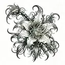 spider lily flower tattoo design idea