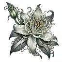 spider lily flower tattoo design idea
