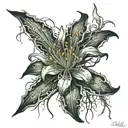 spider lily flower tattoo design idea