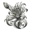 spider lily flower tattoo design idea