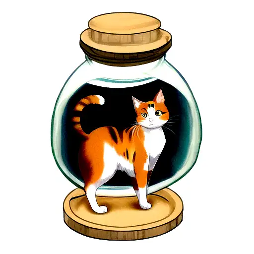 calico cat tattoo design idea