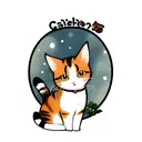 calico cat tattoo design idea