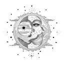 Sun and Moon tattoo design idea